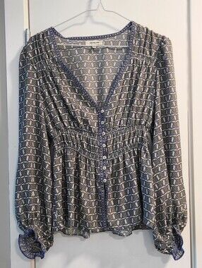 Max Studio Boho Peplum Blouse Size S 💙